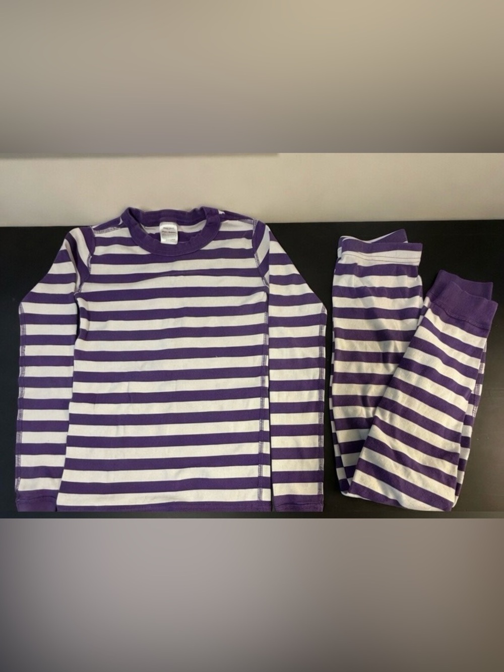Hanna Andersson Purple and White Striped Pajama Set - Picture 2 of 8